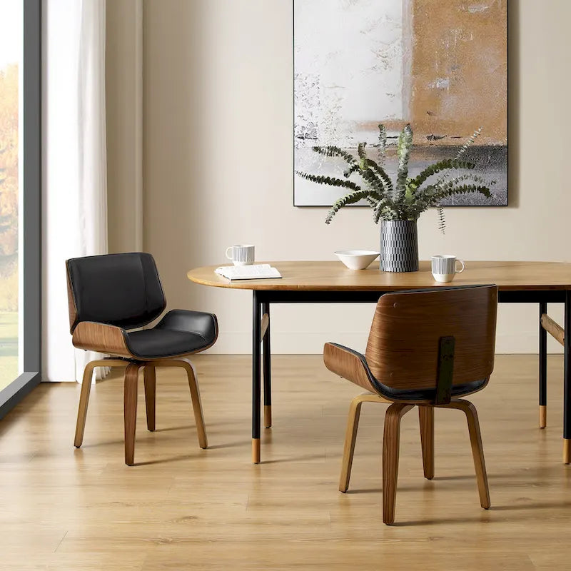 Chaises de salle à manger tapissées en bois (Lot de 2)