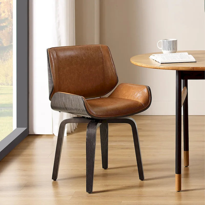 Chaises de salle à manger tapissées en bois (Lot de 2)