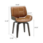 Chaises de salle à manger tapissées en bois (Lot de 2)