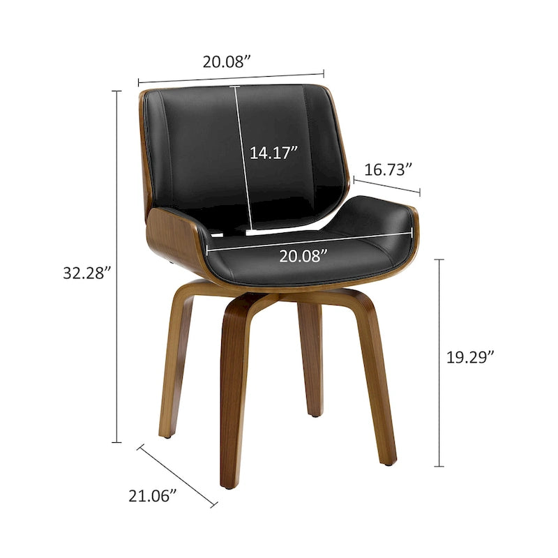 Chaises de salle à manger tapissées en bois (Lot de 2)