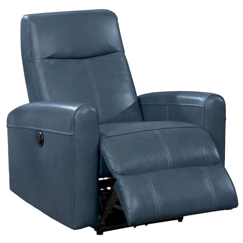 Fauteuil inclinable électrique de salon en cuir contemporain Eli avec massage lombaire