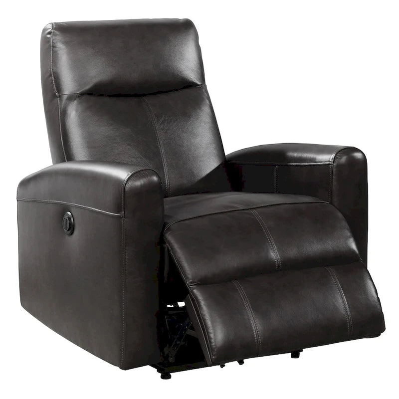 Fauteuil inclinable électrique de salon en cuir contemporain Eli avec massage lombaire