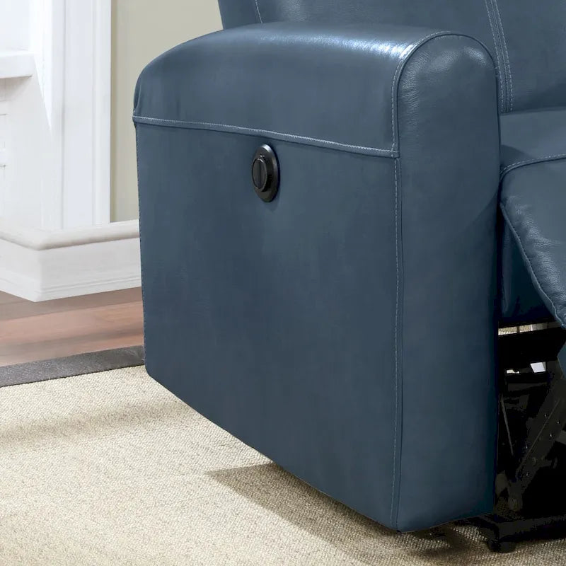 Fauteuil inclinable électrique de salon en cuir contemporain Eli avec massage lombaire