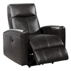 Fauteuil inclinable électrique de salon en cuir contemporain Eli avec massage lombaire
