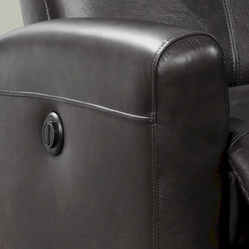 Fauteuil inclinable électrique de salon en cuir contemporain Eli avec massage lombaire