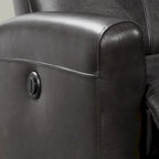 Fauteuil inclinable électrique de salon en cuir contemporain Eli avec massage lombaire