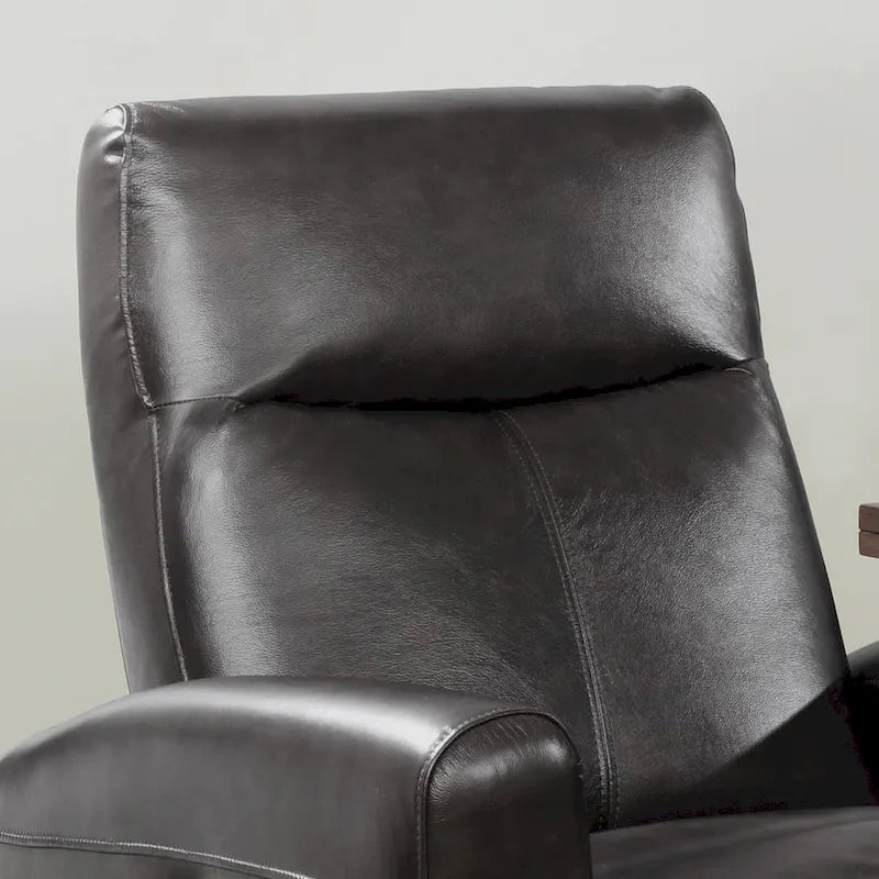 Fauteuil inclinable électrique de salon en cuir contemporain Eli avec massage lombaire