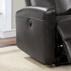 Fauteuil inclinable électrique de salon en cuir contemporain Eli avec massage lombaire