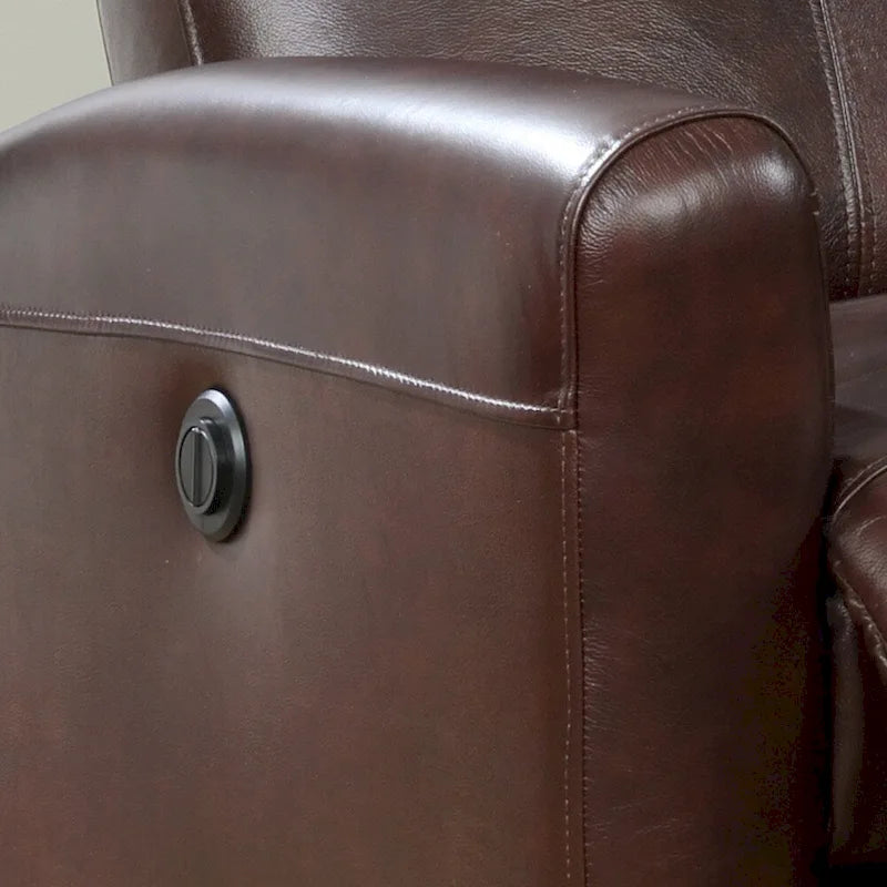 Fauteuil inclinable électrique de salon en cuir contemporain Eli avec massage lombaire