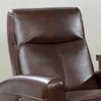 Fauteuil inclinable électrique de salon en cuir contemporain Eli avec massage lombaire
