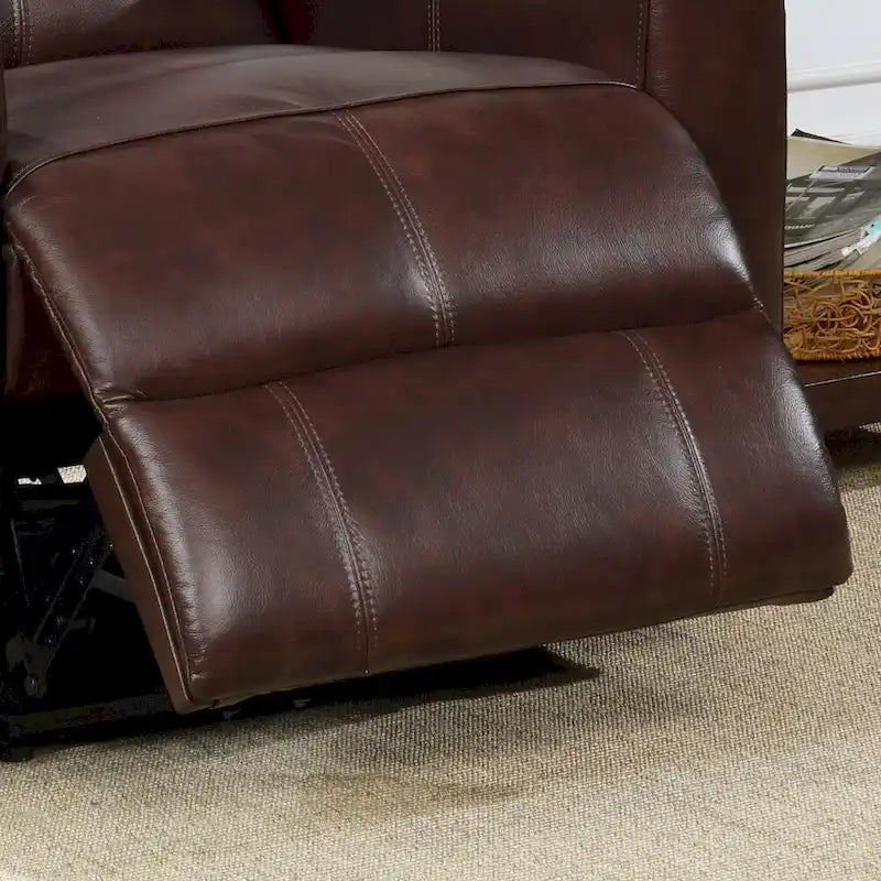 Fauteuil inclinable électrique de salon en cuir contemporain Eli avec massage lombaire