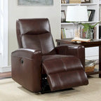 Fauteuil inclinable électrique de salon en cuir contemporain Eli avec massage lombaire