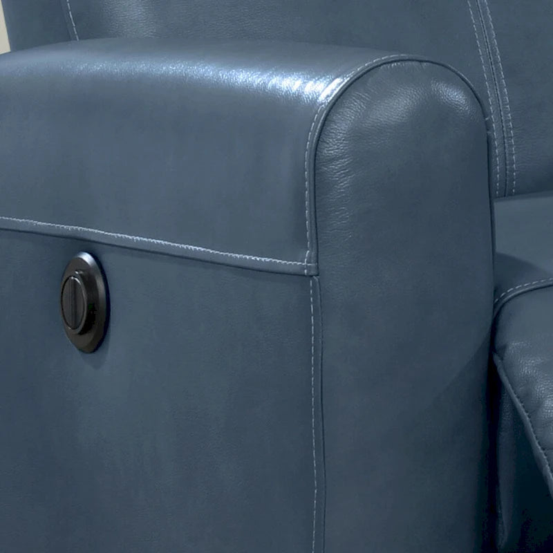 Fauteuil inclinable électrique de salon en cuir contemporain Eli avec massage lombaire