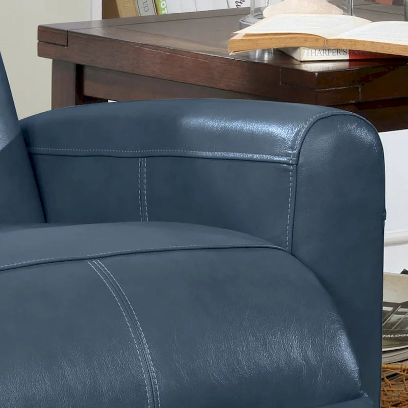 Fauteuil inclinable électrique de salon en cuir contemporain Eli avec massage lombaire
