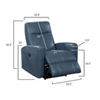 Fauteuil inclinable électrique de salon en cuir contemporain Eli avec massage lombaire