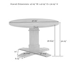 Table de salle à manger ronde Crosley Joanna - 47,25 larg. x 47,25 prof. x 30,25 haut.