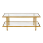 Table basse Inez en acier et verre au design moderne