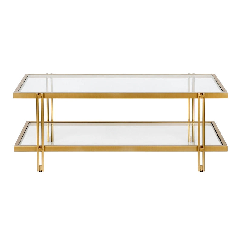 Table basse Inez en acier et verre au design moderne