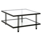 Table basse Inez en acier et verre au design moderne