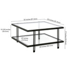 Table basse Inez en acier et verre au design moderne