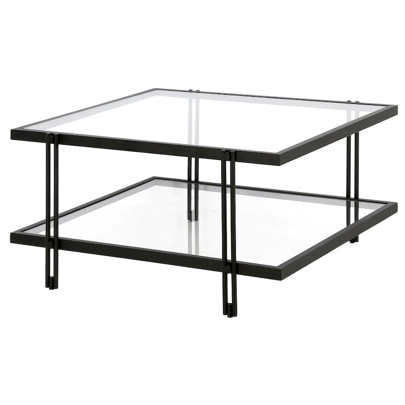 Table basse Inez en acier et verre au design moderne