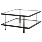 Table basse Inez en acier et verre au design moderne