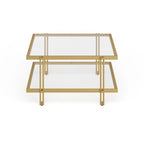 Table basse Inez en acier et verre au design moderne