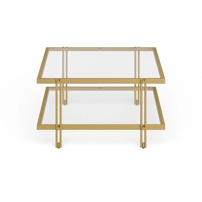 Table basse Inez en acier et verre au design moderne