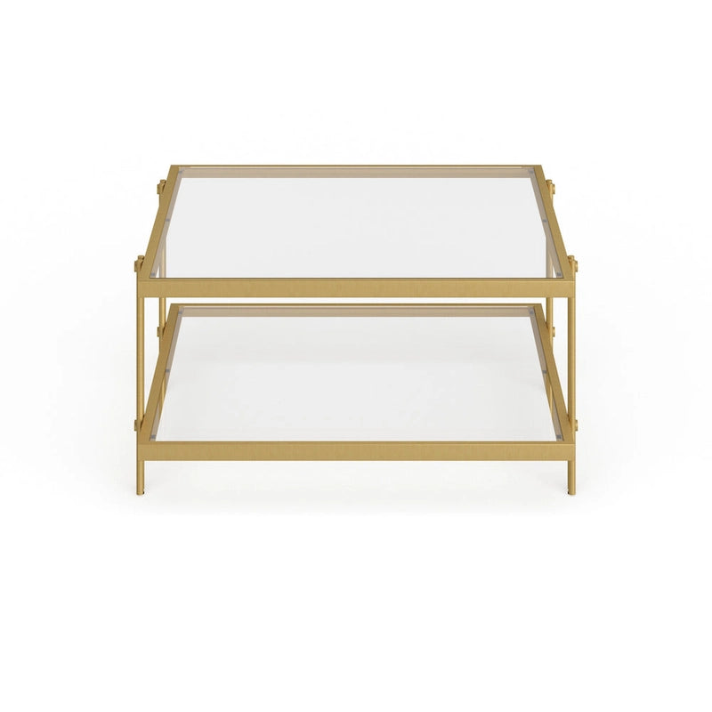 Table basse Inez en acier et verre au design moderne