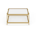 Table basse Inez en acier et verre au design moderne