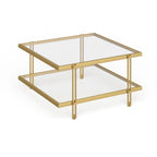 Table basse Inez en acier et verre au design moderne