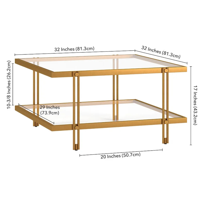 Table basse Inez en acier et verre au design moderne