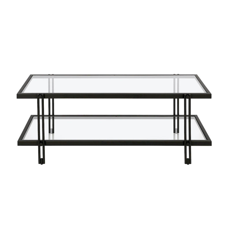 Table basse Inez en acier et verre au design moderne