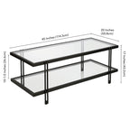 Table basse Inez en acier et verre au design moderne