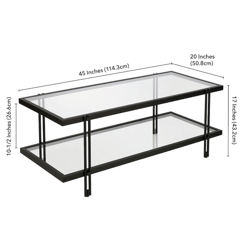 Table basse Inez en acier et verre au design moderne