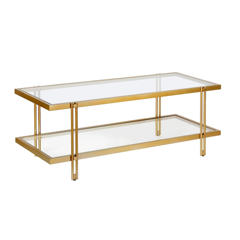 Table basse Inez en acier et verre au design moderne
