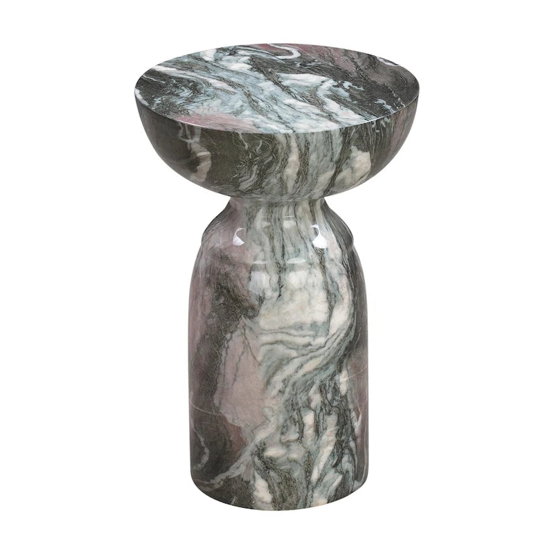Table d'appoint en marbre Rue, gris et blush
