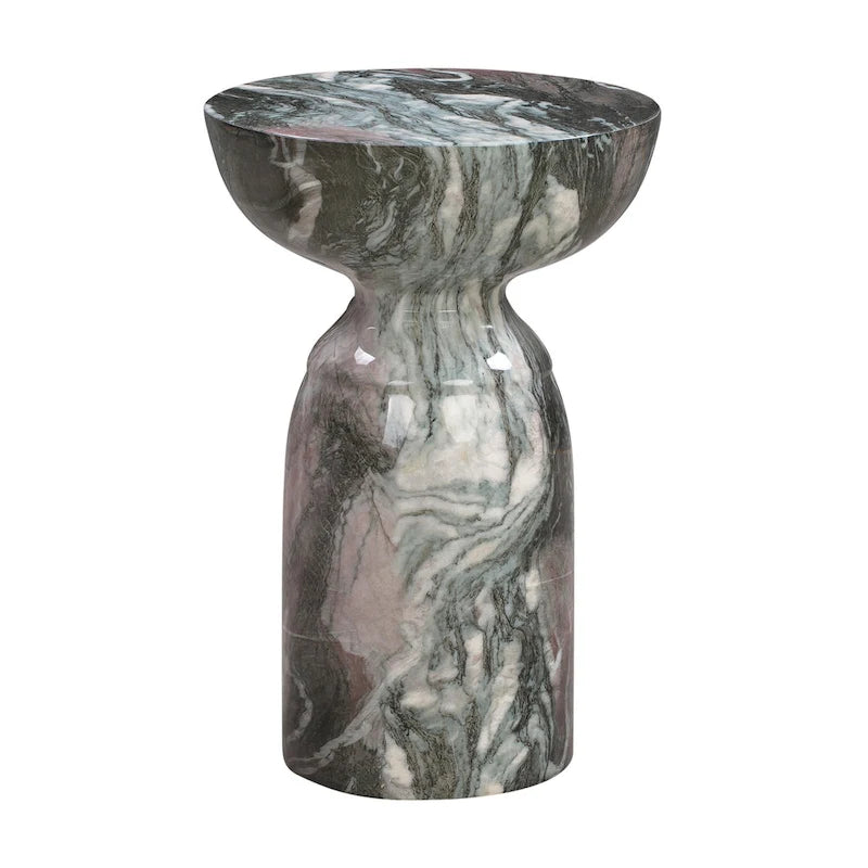 Table d'appoint en marbre Rue, gris et blush