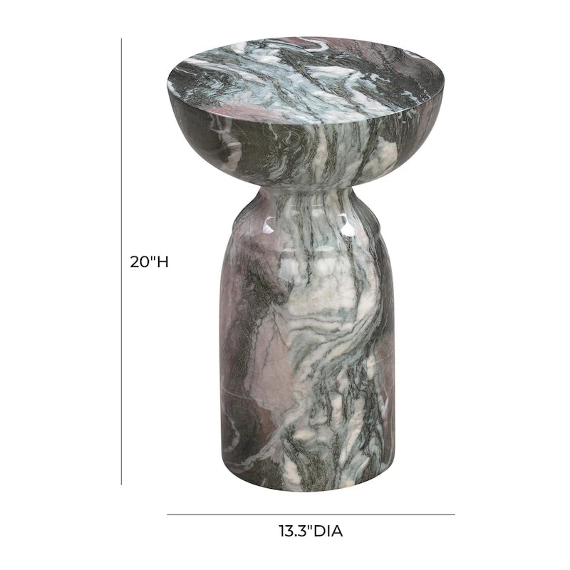 Table d'appoint en marbre Rue, gris et blush