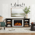 Kenai 72 Electric Slim Fireplace TV Stand in Dark Oak by Real Flame