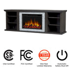 Meuble TV pour cheminée électrique mince Kenai 72 en chêne foncé par Real Flame