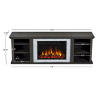 Meuble TV pour cheminée électrique mince Kenai 72 en chêne foncé par Real Flame