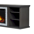 Meuble TV pour cheminée électrique mince Kenai 72 en chêne foncé par Real Flame