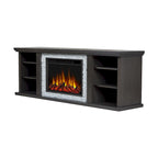 Meuble TV pour cheminée électrique mince Kenai 72 en chêne foncé par Real Flame