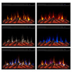 Meuble TV pour cheminée électrique mince Kenai 72 en chêne foncé par Real Flame