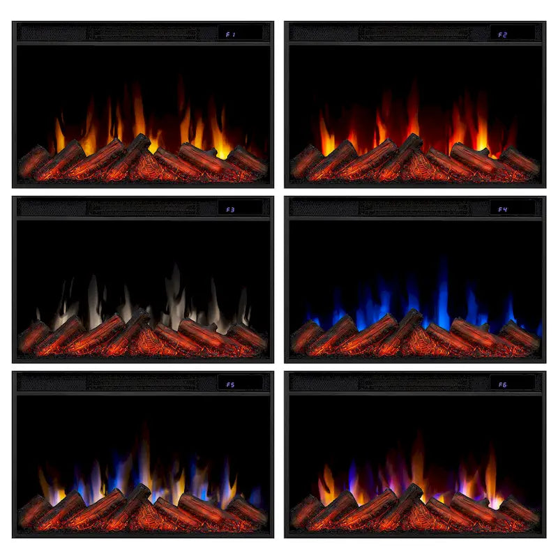 Meuble TV pour cheminée électrique mince Kenai 72 en chêne foncé par Real Flame