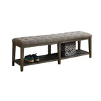 Banc en bois avec assise capitonnée
