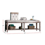 Banc en bois avec assise capitonnée