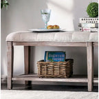 Banc en bois avec assise capitonnée