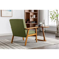 Fauteuil de loisirs avec accoudoirs et pieds en bois massif pour salon, chambre à coucher ou bureau